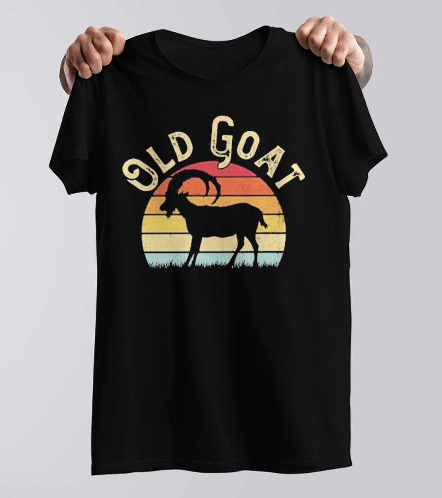 Old Goat Vintage Sunset Silhouette Retro Style T-Shirt