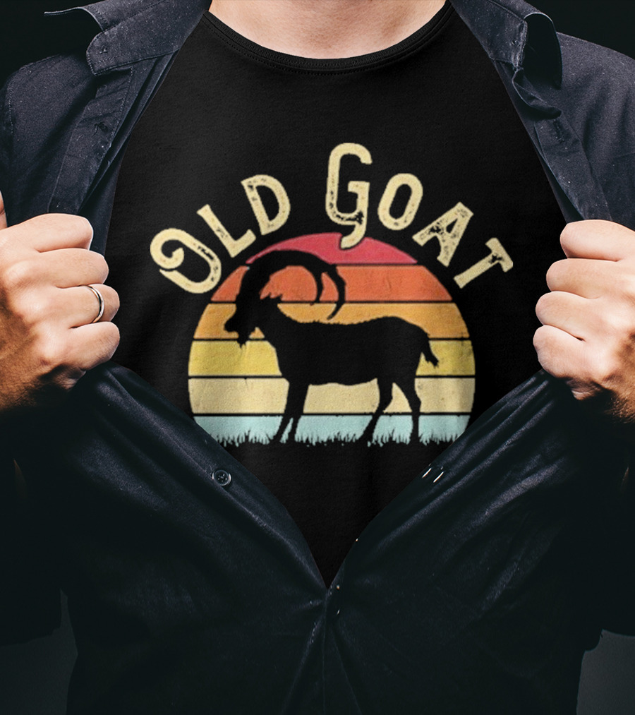 Old Goat Vintage Sunset Silhouette Retro Style T-Shirt