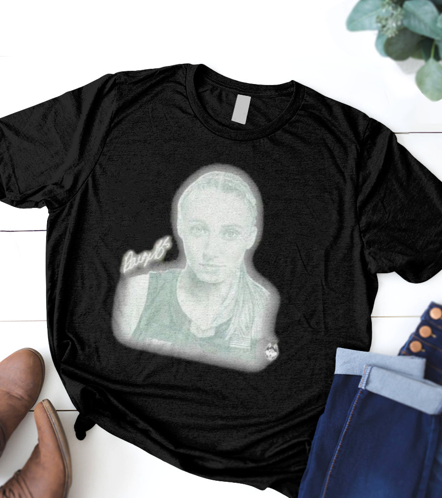 Paige Bueckers UConn Huskies Signature Pencil Drawing With USA Flag T-Shirt