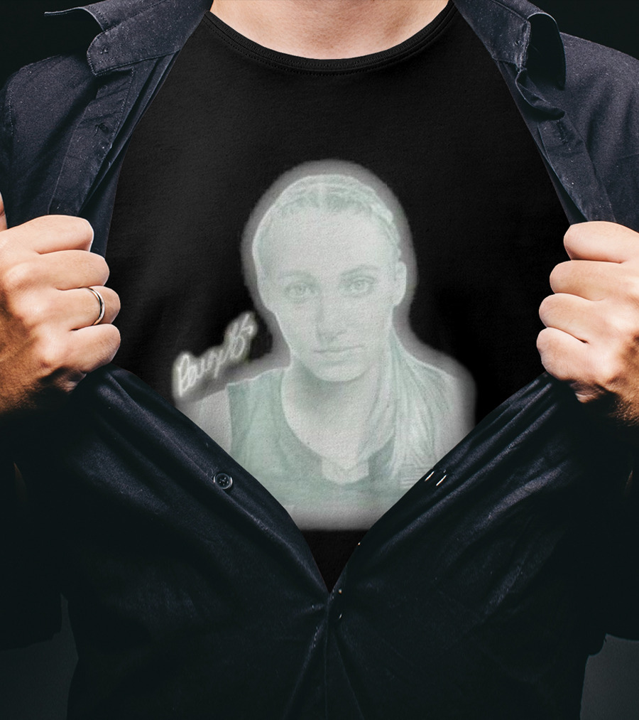 Paige Bueckers UConn Huskies Signature Pencil Drawing With USA Flag T-Shirt