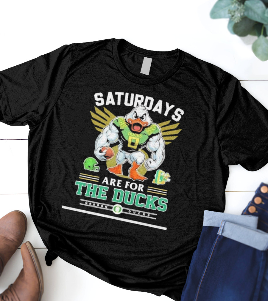 SATURDAYS ARE FOR THE DUCKS Mascot Football Helmets Play T-Shirt