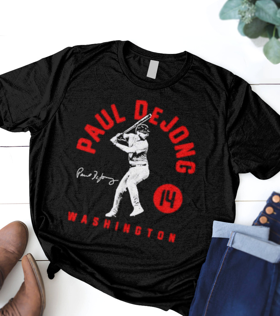 Paul DeJong Washington Nationals Signature Cartoon Number 14 T-Shirt