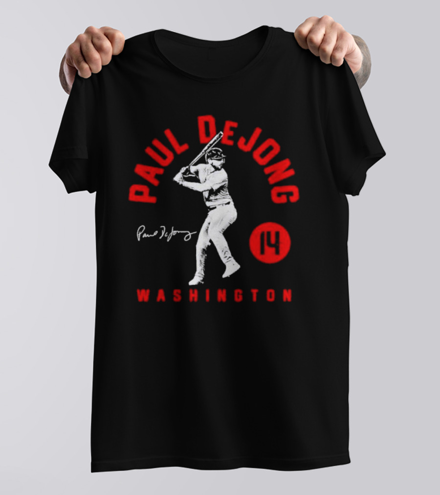 Paul DeJong Washington Nationals Signature Cartoon Number 14 T-Shirt