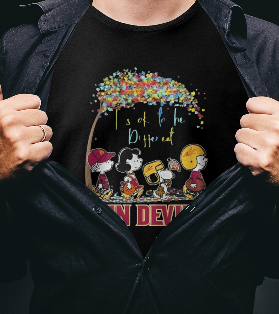 Peanuts It’s Ok To Be Different Arizona State Sun Devils T-Shirt