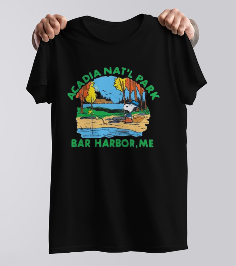 Peanuts Snoopy Acadia Nat'l Park Bar Harbor ME T-Shirt