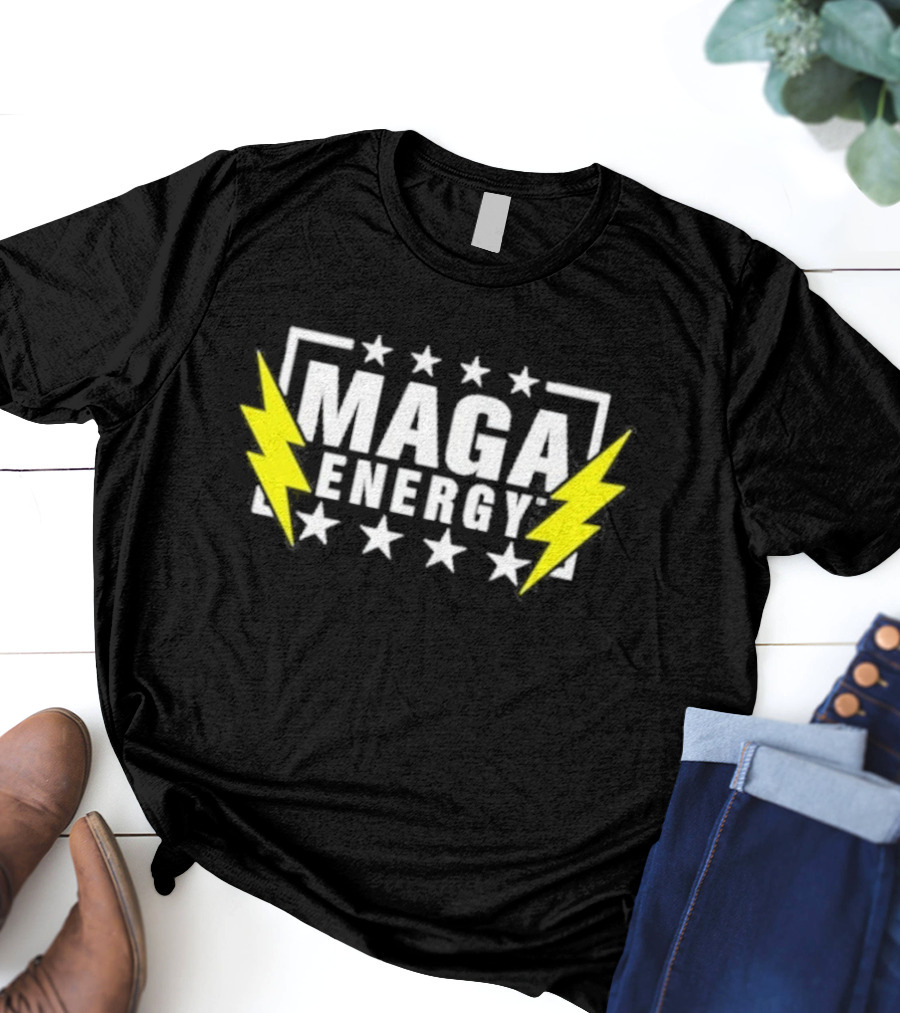 MAGA Energy Lightning Bolt Star Pattern T-Shirt