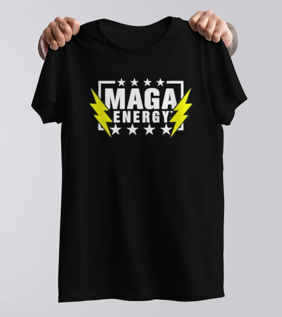MAGA Energy Lightning Bolt Star Pattern T-Shirt