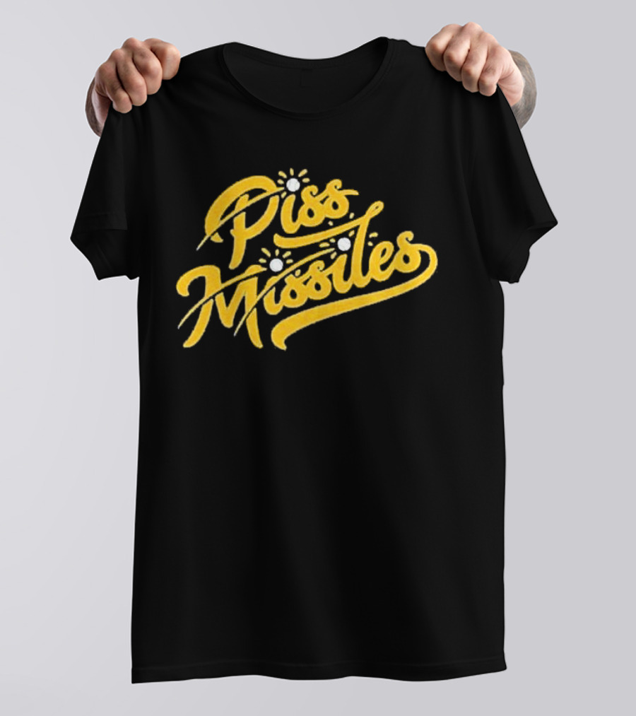 Piss Missiles Baseball Text Style With Splash Effects T-Shirt