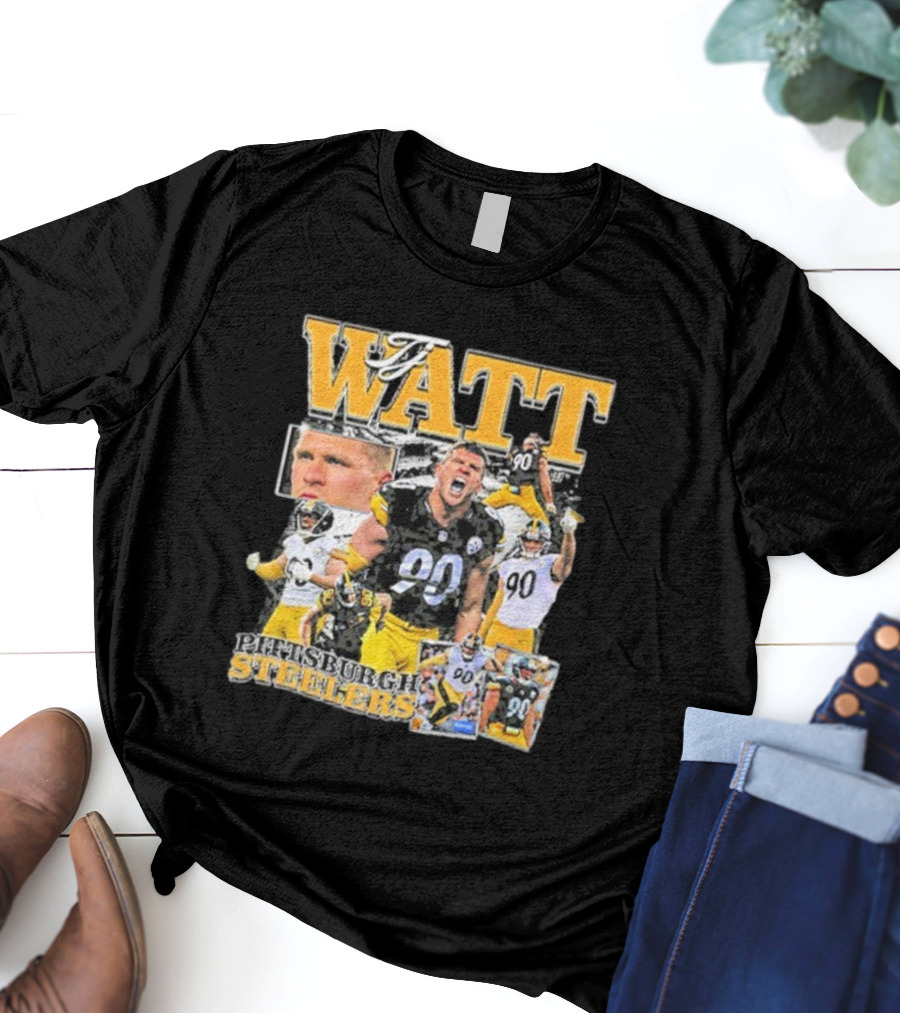 Pittsburgh Steelers TJ Watt 90 Collage T-Shirt