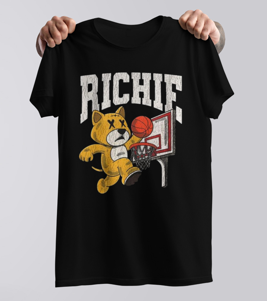 Richie Basketball Bear Dunk Playoff T-Shirt