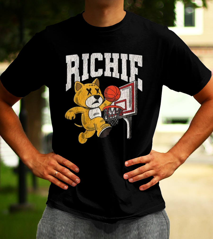 Richie Basketball Bear Dunk Playoff T-Shirt