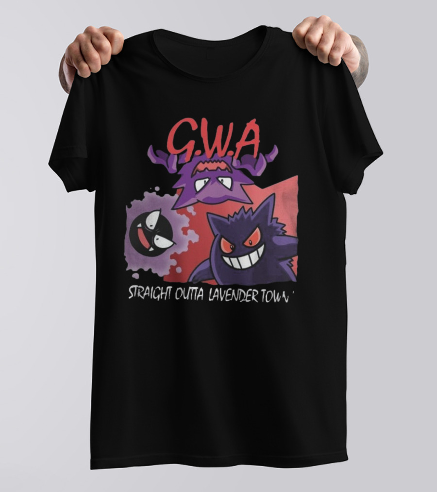 G.W.A Straight Outta Lavender Town Gengar Haunter Gastly T-Shirt