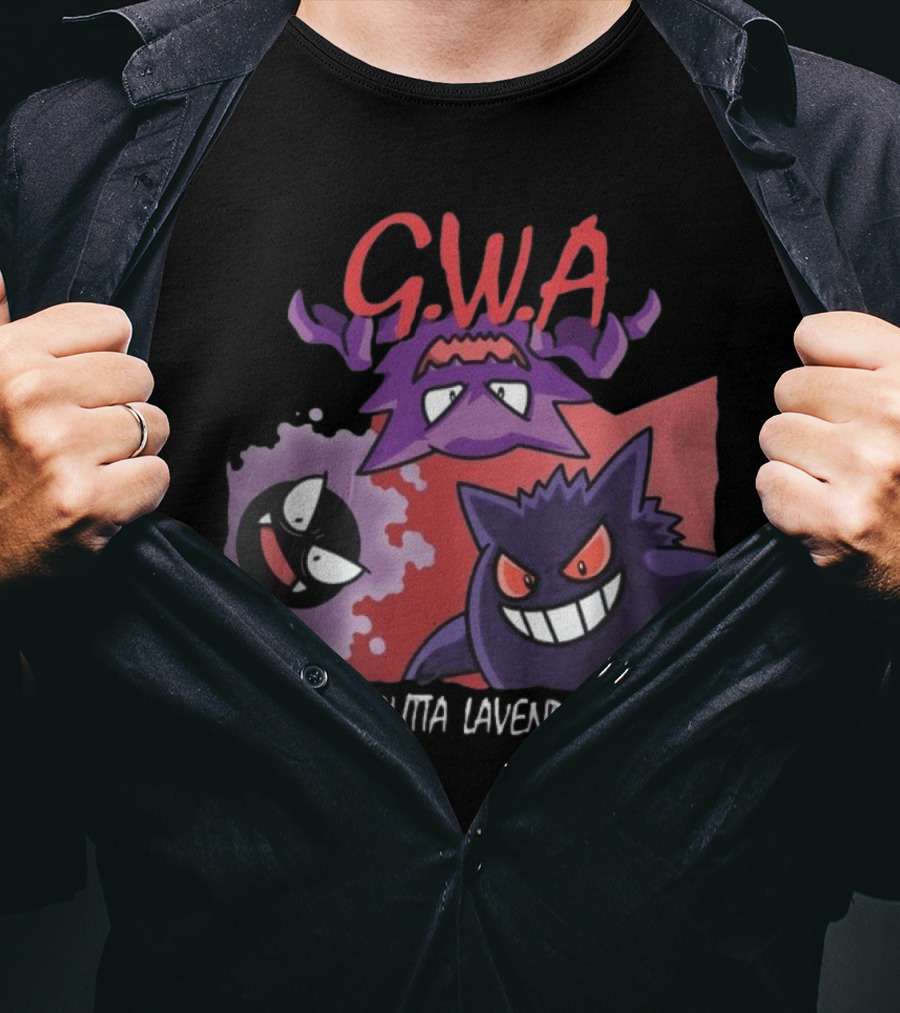 G.W.A Straight Outta Lavender Town Gengar Haunter Gastly T-Shirt