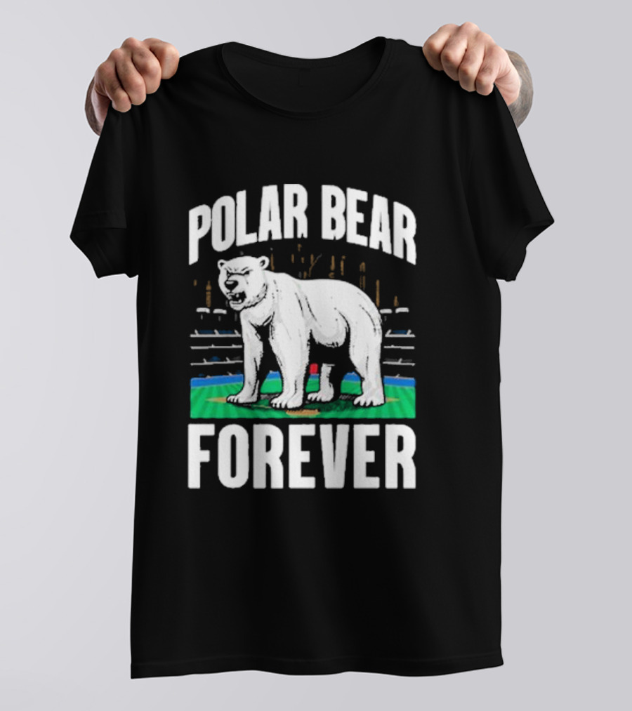 Polar Bear Forever Baseball Stadium Scene T-Shirt
