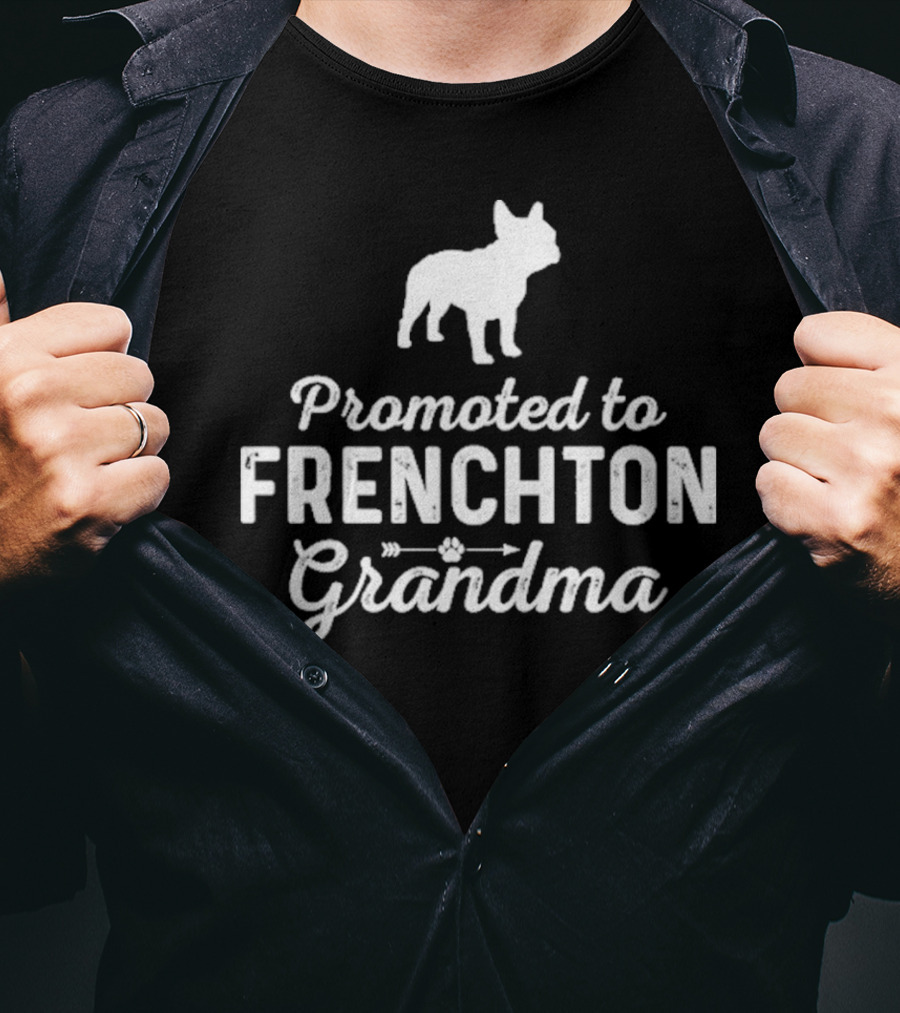 Promoted To Frenchton Grandma With French Bulldog Silhouette T-Shirt