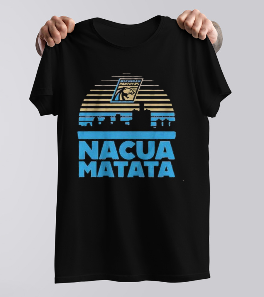 Nacua Matata Michigan Panthers Skyline Lion Icon T-Shirt