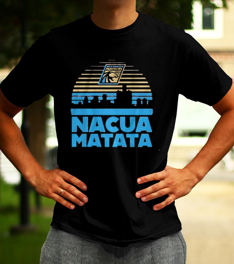 Nacua Matata Michigan Panthers Skyline Lion Icon T-Shirt