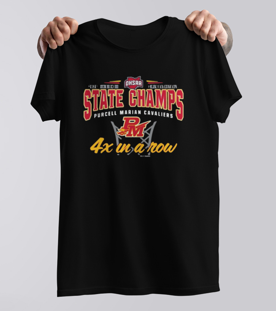 Purcell Marian Cavaliers 2025 OHSAA State Champs Girls Basketball 4x In A Row T-Shirt