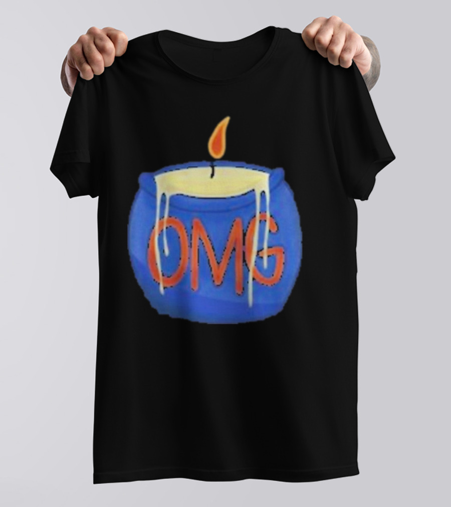 OMG Rally Candle Iconic Blue Wax Flame T-Shirt