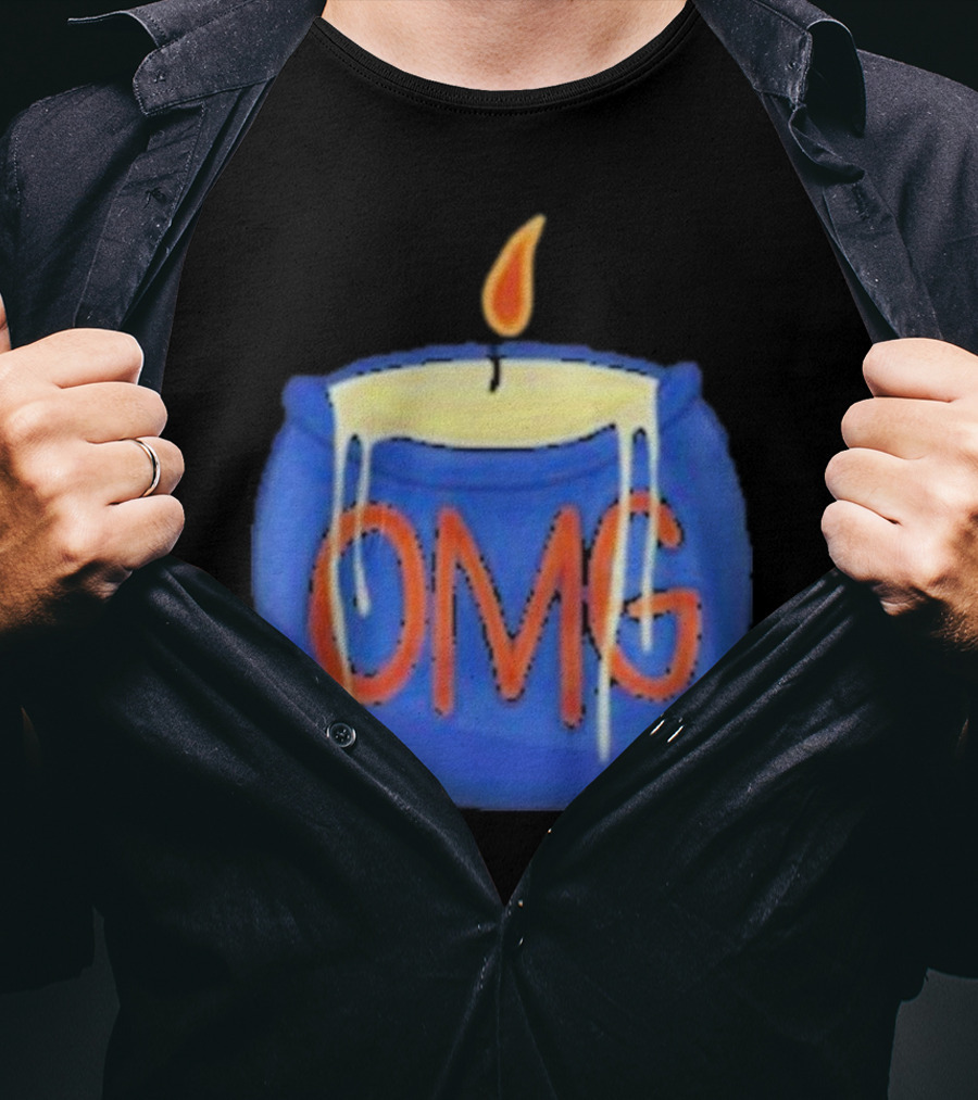OMG Rally Candle Iconic Blue Wax Flame T-Shirt