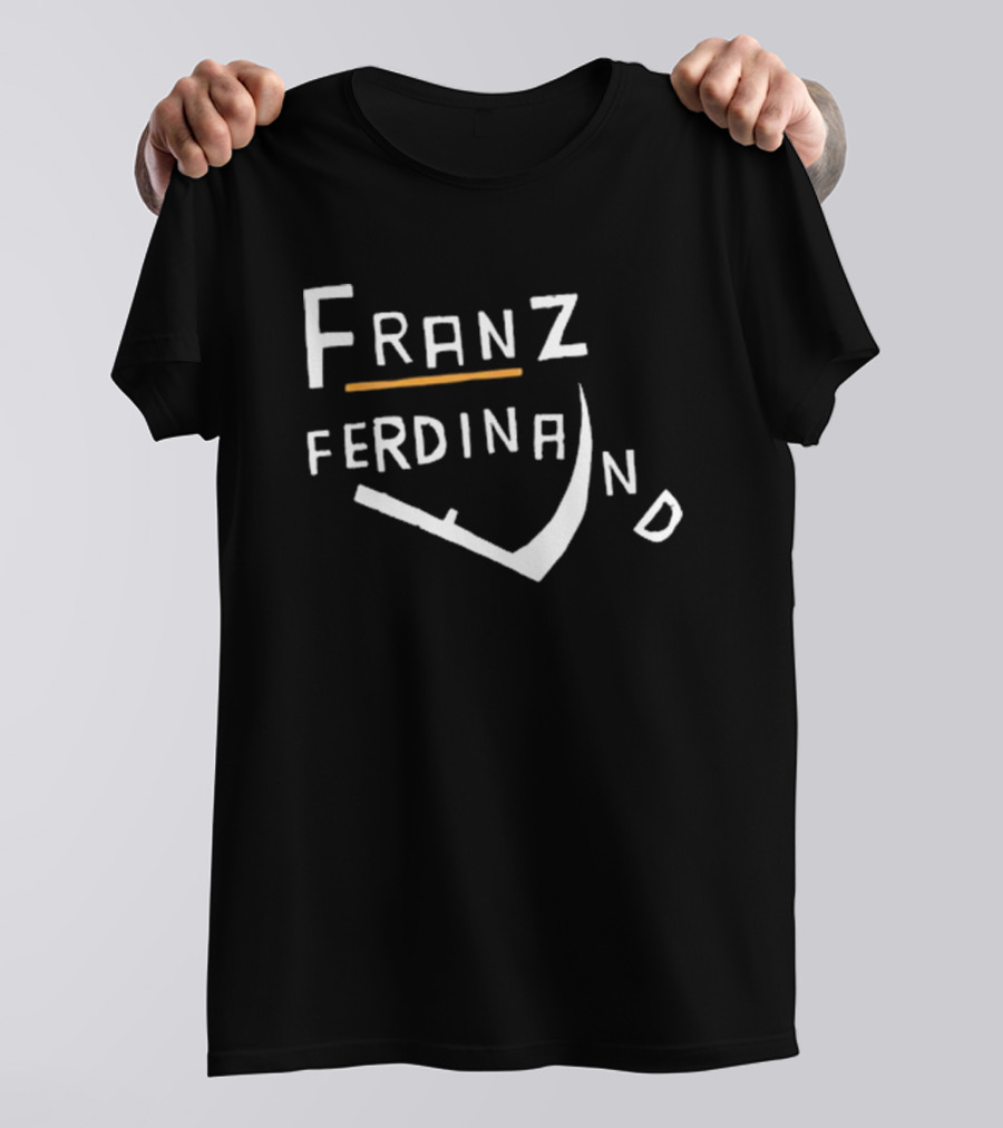 Franz Ferdinand Curved Text Design With Orange Line T-Shirt