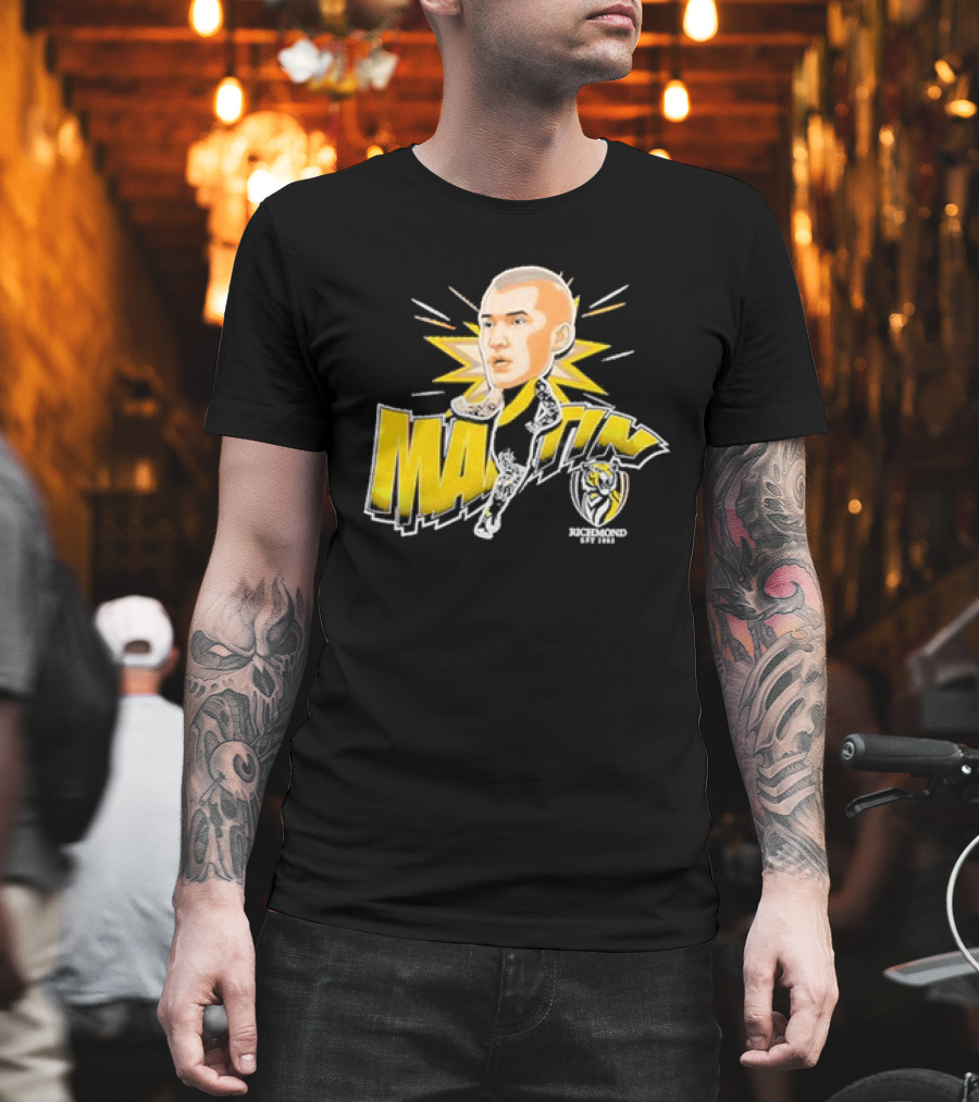 Richmond FC Dustin Martin Henrik Face With Yellow Highlights T-Shirt