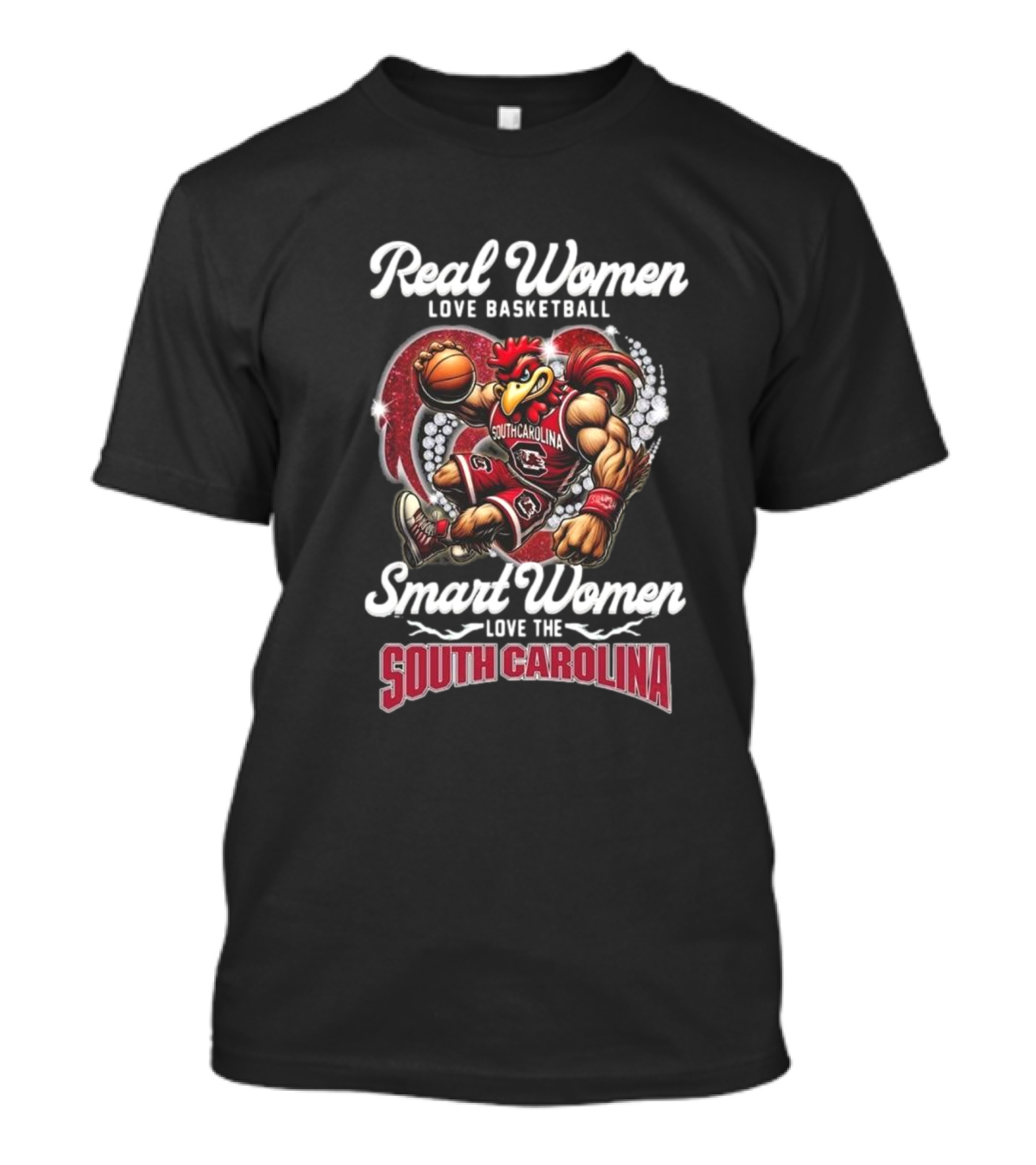 Real Women Love Basketball Smart Women Love The South Carolina Gamecocks T-Shirt