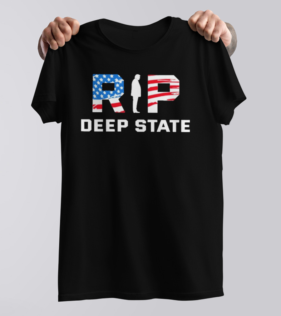 RIP Deep State American Flag Silhouette T-Shirt