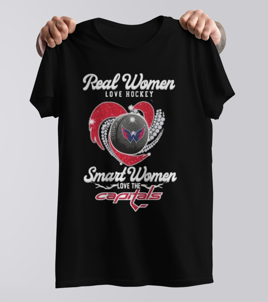 Real Women Love Hockey Smart Women Love The Capitals Washington 2025 T-Shirt