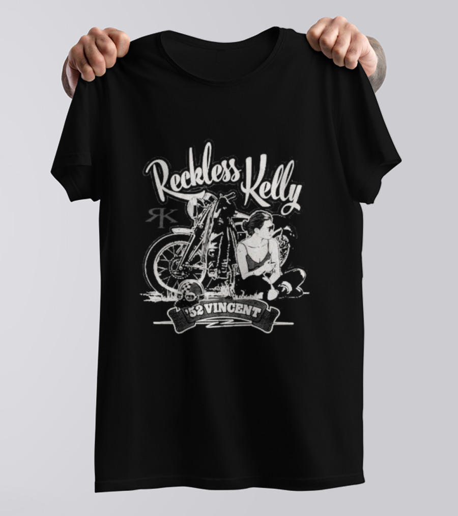 Reckless Kelly Motorcycle Texas Hunks Adventure 52 Vincent T-Shirt