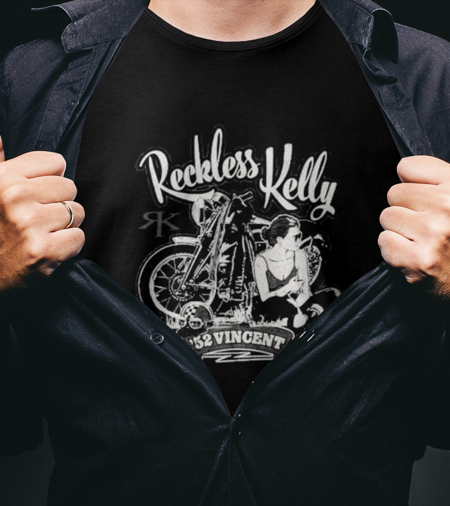 Reckless Kelly Motorcycle Texas Hunks Adventure 52 Vincent T-Shirt