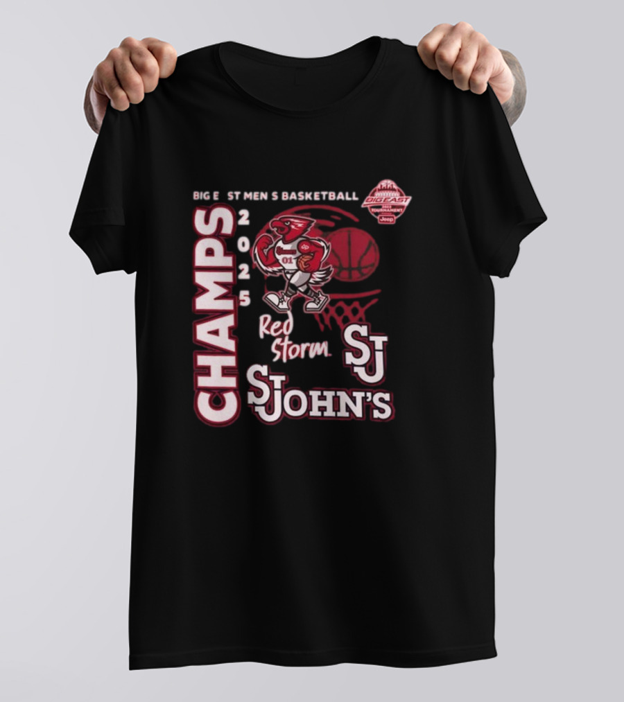 Big East Men's Basketball 2025 Champs St. John's Red Storm T-Shirt