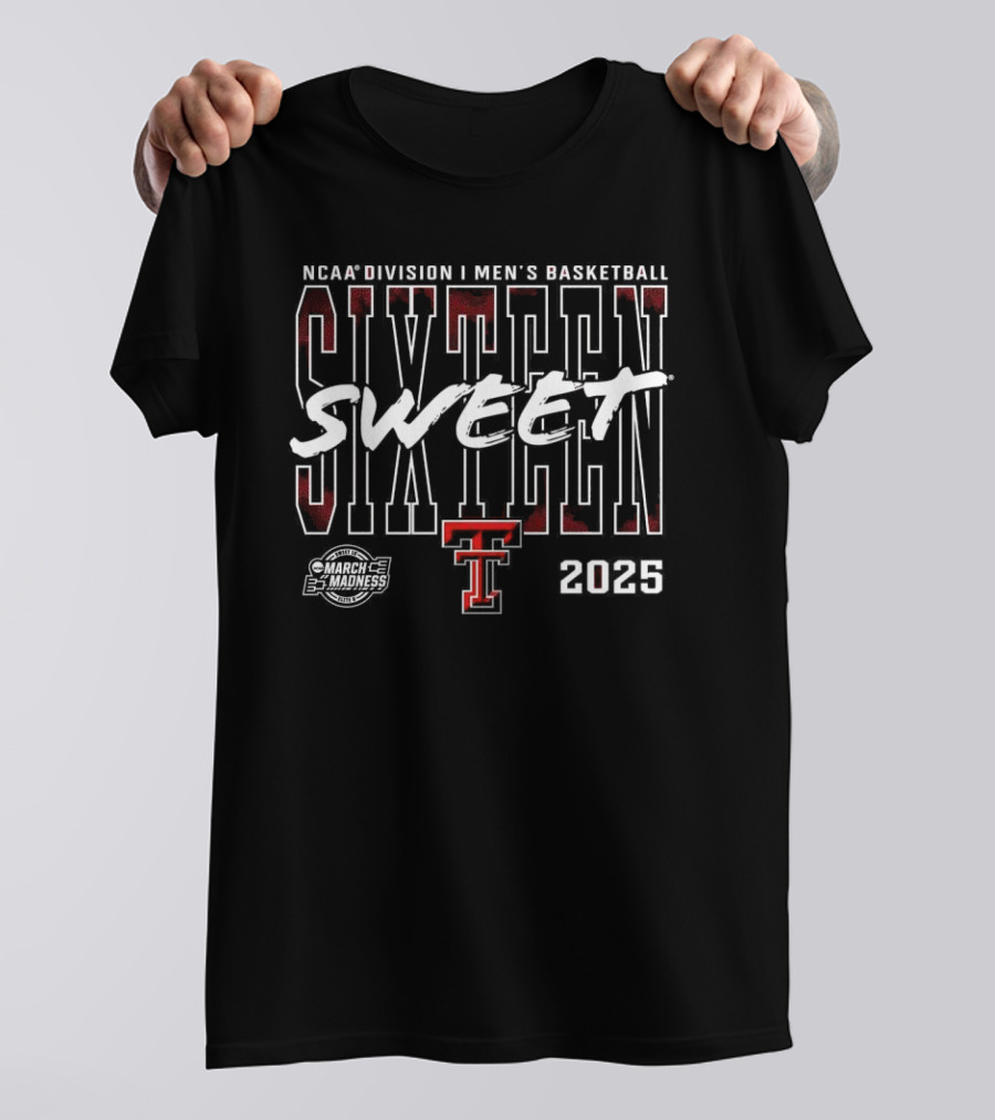 NCAA Division I Men's Basketball Sweet Sixteen 2025 Texas Tech Red Raiders March Madness T-Shirt