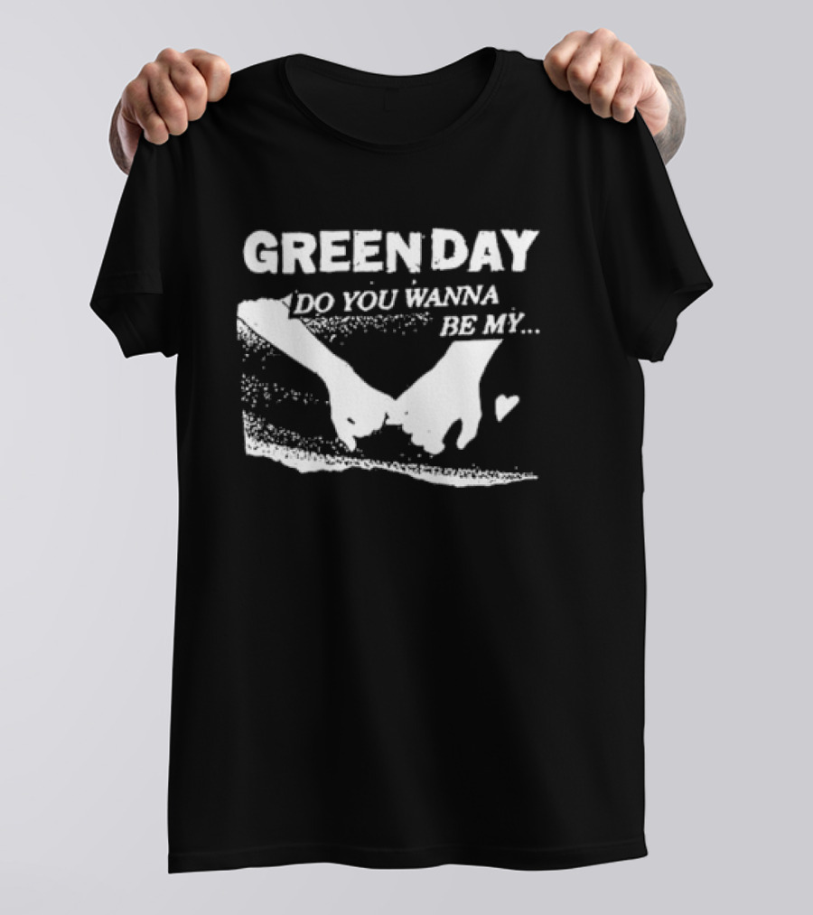 Green Day Do You Wanna Be My Valentine's Day Hand Holding Hearts T-Shirt