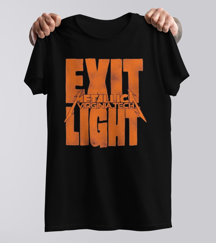EXIT LIGHT METALLICA VIRGINIA TECH RETRO BRAND MAROON HOKIES T-Shirt