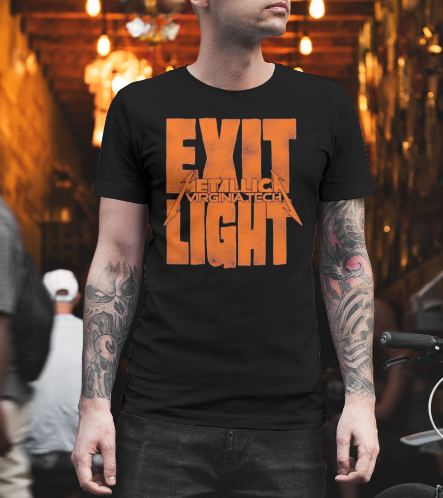 EXIT LIGHT METALLICA VIRGINIA TECH RETRO BRAND MAROON HOKIES T-Shirt
