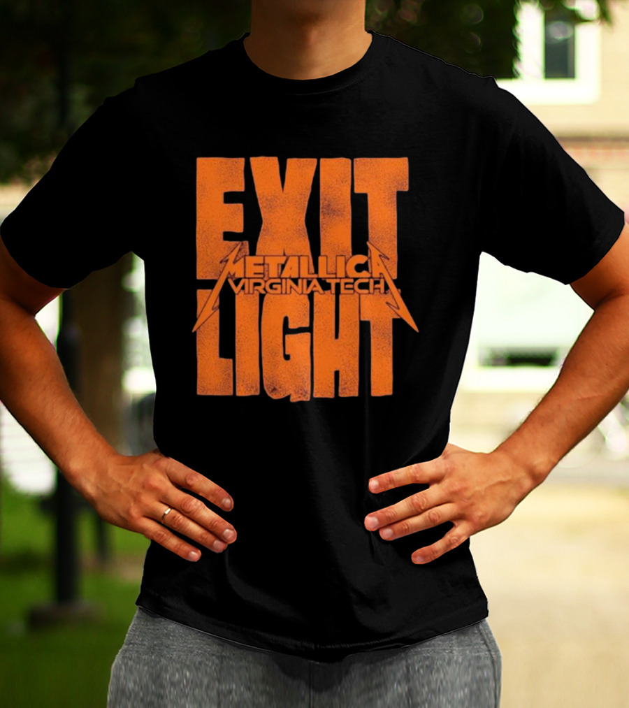 EXIT LIGHT METALLICA VIRGINIA TECH RETRO BRAND MAROON HOKIES T-Shirt