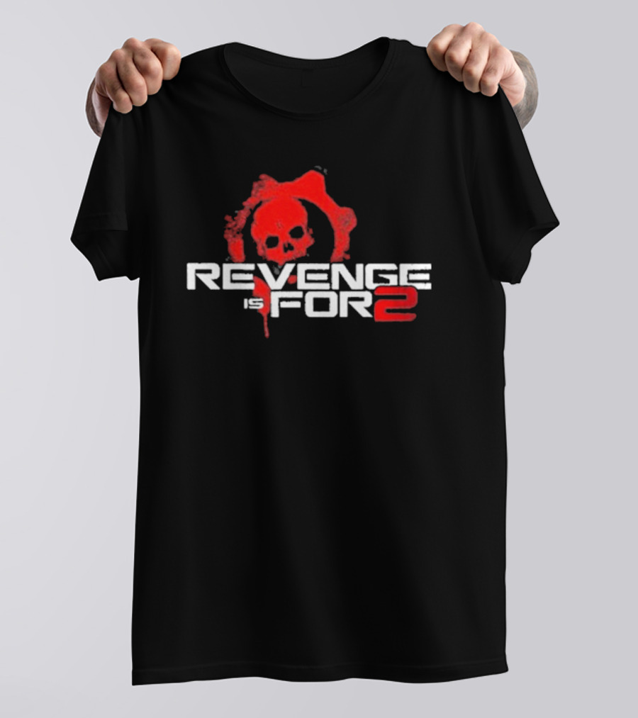 Revenge For 2 Skull Emblem Blood Splatter T-Shirt