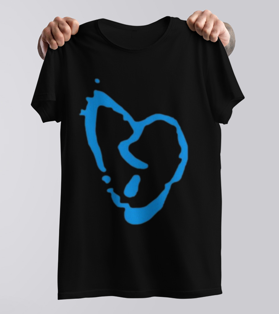 Revenge Lightning Heartbreak Blue Broken Heart Outline T-Shirt