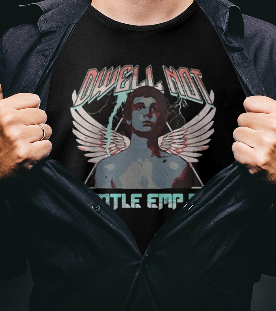 Dwell Not Gentle Empire Winged Figure With Lightning And Triangle Background T-Shirt