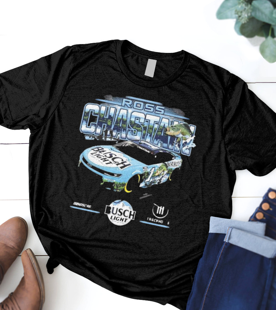 Ross Chastain Busch Light Trackhouse Racing Team Bass Car T-Shirt