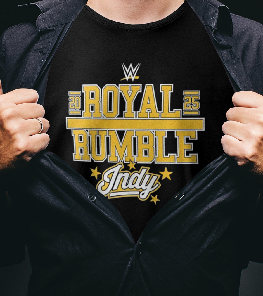 WWE Royal Rumble 2025 Indy Gold Stars T-Shirt