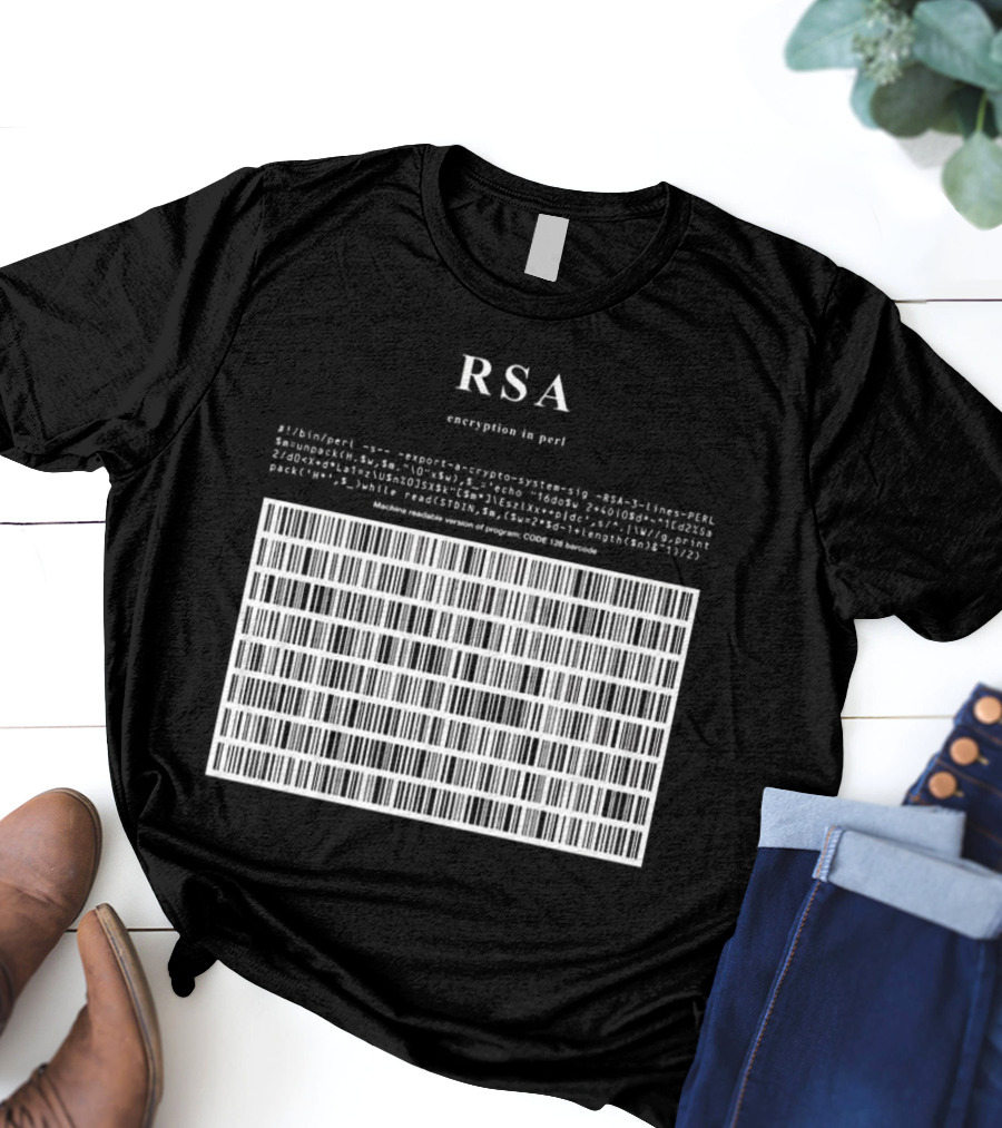 RSA Warning This Is A Munition Encryption Export Controlled Barcode Style T-Shirt