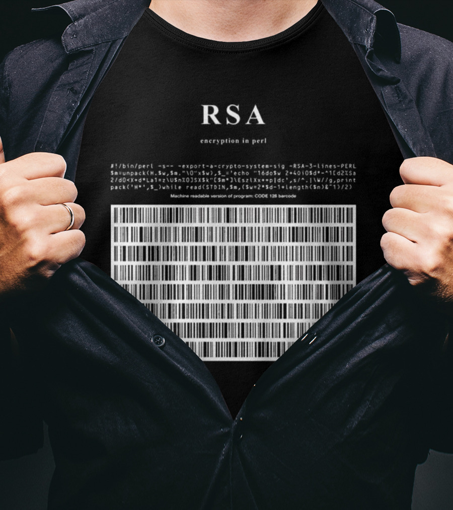RSA Warning This Is A Munition Encryption Export Controlled Barcode Style T-Shirt
