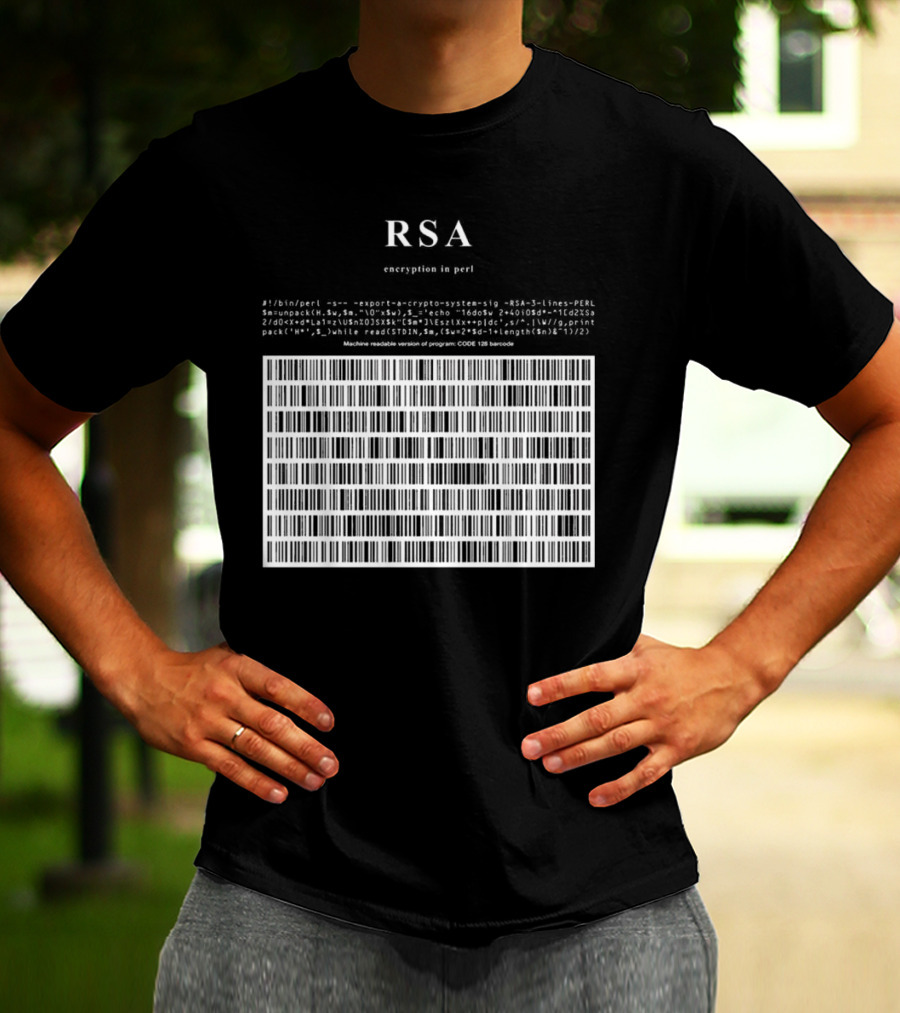 RSA Warning This Is A Munition Encryption Export Controlled Barcode Style T-Shirt