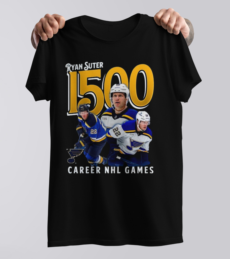 Ryan Suter St. Louis Blues 1500 Career NHL Games Celebration T-Shirt