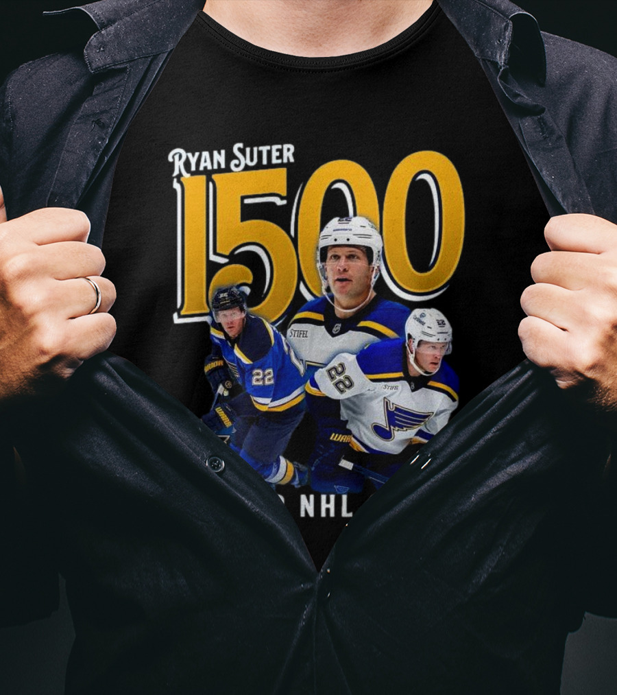 Ryan Suter St. Louis Blues 1500 Career NHL Games Celebration T-Shirt