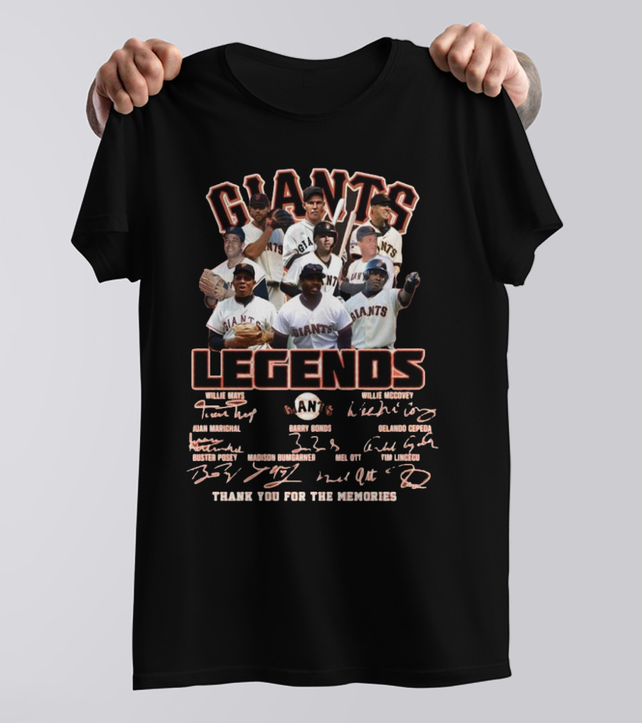 San Francisco Giants Legends Thank You For The Memories Signatures 2025 T-Shirt