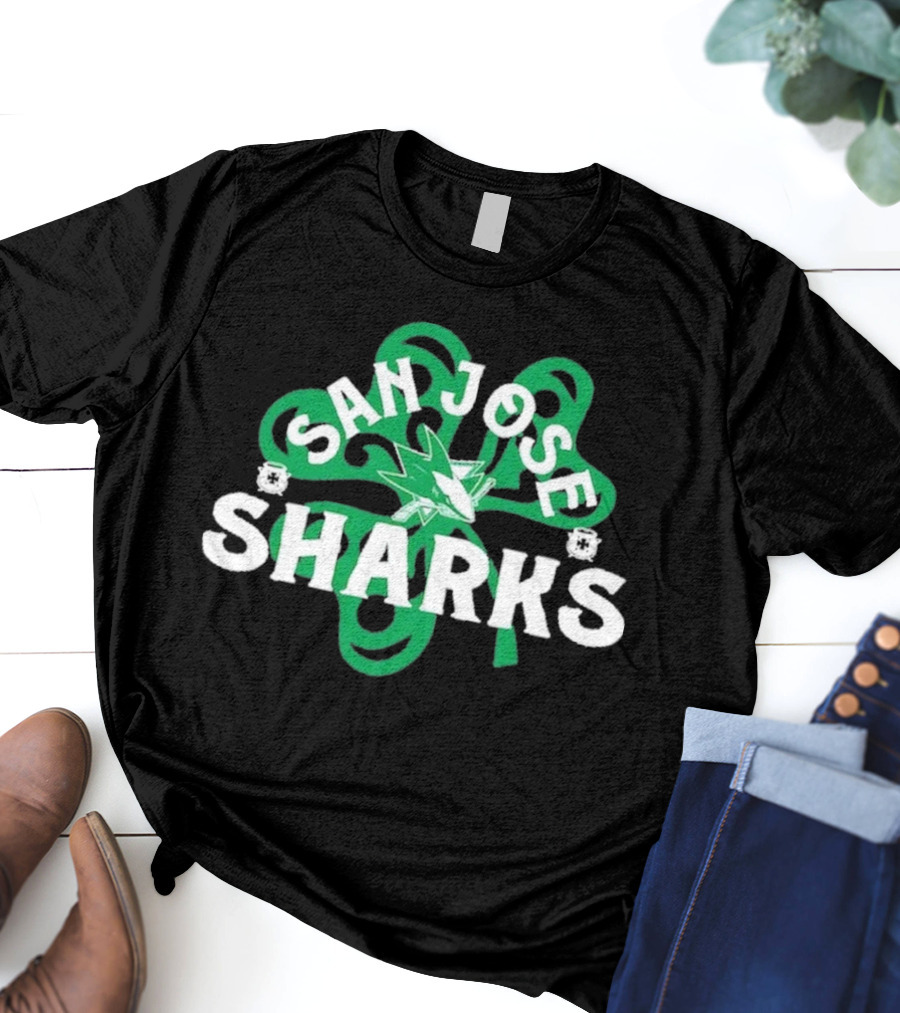 San Jose Sharks St. Patrick's Day Shamrock T-Shirt