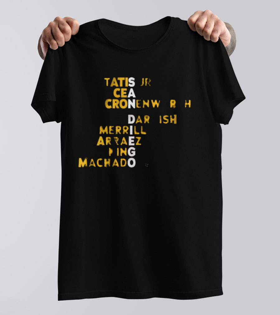 San Diego 2025 Tatis Jr Machado Darvish Merrill Arraez Cronenworth Engel黄 T-Shirt